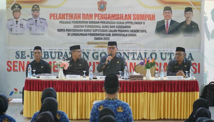 85 PPPK Guru dan Kesehatan Resmi Dilantik, Bupati Gorut Tekankan Pelayanan dan Inovasi